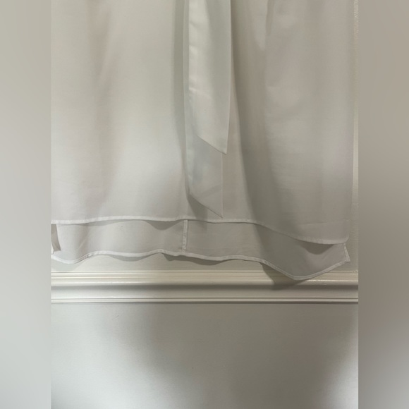 White sheer blouse with long neck tie - Picture 5 of 5